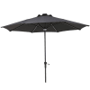 Parasol lumineux à LED en toile gris anthracite
